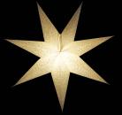 Baby Meteor Silbercrash weiß   - Faltbarer Leuchtstern, Weihnachtsstern aus Papier mit 7 Zacken, 40 cm